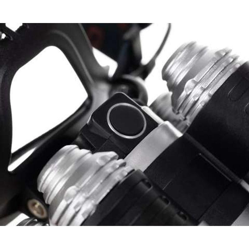 Casa si Gradina - Corpuri si surse de iluminat - Iluminat exterior - Lampi solare - Lanterna Frontala Profesionala LED, 5 LED-uri Cree, 4 Moduri Iluminare, Baterie 6800mAh, Aluminiu, Negru - Infinity.ro