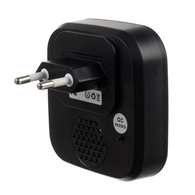 Casa si Gradina - Electrice - Accesorii electrice - Sonerii electrice - Sonerie Wireless, Negru, Afisaj LCD, Control Volum 5 Nivele, 52 Melodii, IP44, 8x7.5x6 cm, 200 m - Infinity.ro