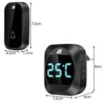 Casa si Gradina - Electrice - Accesorii electrice - Sonerii electrice - Sonerie Wireless, Negru, Afisaj LCD, Control Volum 5 Nivele, 52 Melodii, IP44, 8x7.5x6 cm, 200 m - Infinity.ro