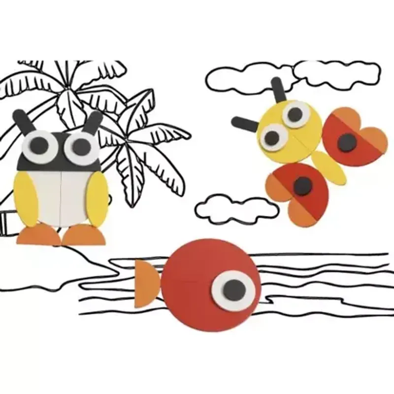 Jucarii, Copii si Bebe - Jucarii si jocuri - Jocuri si puzzle - Puzzle - Puzzle de Lemn pentru Copii, 29 de Piese Colorate si 20 de Carti cu Modele, Geanta de Transport Inclusa - Infinity.ro