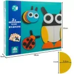 Jucarii, Copii si Bebe - Jucarii si jocuri - Jocuri si puzzle - Puzzle - Puzzle de Lemn pentru Copii, 29 de Piese Colorate si 20 de Carti cu Modele, Geanta de Transport Inclusa - Infinity.ro