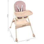 Jucarii, Copii si Bebe - Hrana si alaptare - Scaune de masa bebe - Scaun de Masa pentru Copii, 3in1, Roz Pudrat, Reglabil, Cu Centuri de Siguranta, 60-92/60/75cm - Infinity.ro