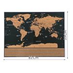 Casa si Gradina - Decoratiuni - Decoratiuni perete - Harta Mondiala Razuibila, 82x59cm, Negru/Auriu, Set Complet cu Tub si Accesorii de Personalizare, 0.3kg - Infinity.ro