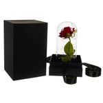 Market - Cadouri - Flori si aranjamente - Trandafir in Glob de Sticla cu Iluminare LED, Alimentare pe Baterii, 22x11.5cm, Cutie de Cadou Inclusa - Infinity.ro
