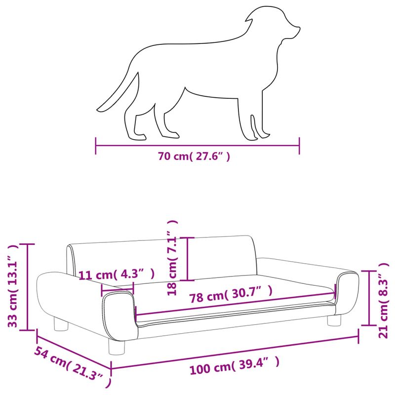 Petshop - Accesorii petshop - Culcusuri si custi - Culcusuri si saltele - Pat de caini, crem, 100x54x33 cm, catifea - Infinity.ro