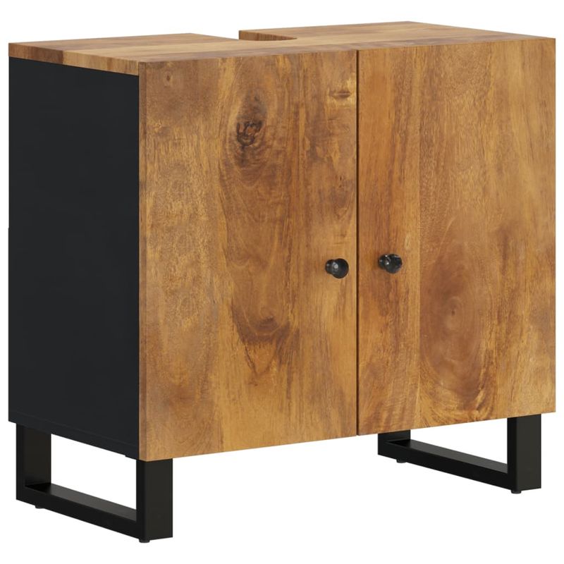 Casa si Gradina - Mobilier - Mobilier baie - Comode baie - Dulap de chiuveta 62x33x58 cm lemn masiv mango și lemn compozit, maro miere - Infinity.ro