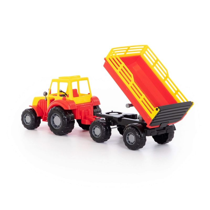 Jucarii, Copii si Bebe - Jucarii si jocuri - Vehicule si jucarii cu telecomanda - Utilaje constructie de jucarie - Tractor cu remorca, 57x17x18 cm, 7Toys - Infinity.ro