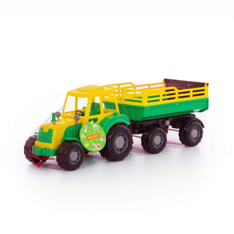 Jucarii, Copii si Bebe - Jucarii si jocuri - Vehicule si jucarii cu telecomanda - Utilaje constructie de jucarie - Tractor cu remorca, 57x17x18 cm, 7Toys - Infinity.ro