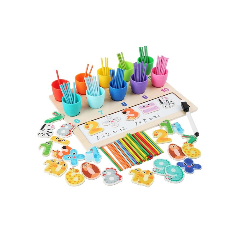 Jucarii, Copii si Bebe - Jucarii si jocuri - Jucarii & jocuri educative - Jocuri si jucarii educative - Joc din lemn, Matematica cu cifre si betisoare, 7Toys - Infinity.ro