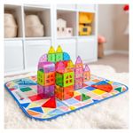 Jucarii, Copii si Bebe - Jucarii si jocuri - Seturi de constructie si cuburi - Seturi de constructie - Cutie de depozitare si covor de joaca Magna Tiles, 7Toys - Infinity.ro