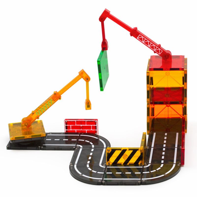 Jucarii, Copii si Bebe - Jucarii si jocuri - Seturi de constructie si cuburi - Seturi de constructie - Set magnetic Magna-Tiles Builder, 32 Piese, 7Toys - Infinity.ro