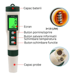 Casa si Gradina - Constructii - Scule electrice si accesorii - Aparate de masura - Tester de calitate a apei 10 in 1 (PH/TDS/EC/ORP/S.G/Salinitate/Temperatura/H2/Fertilitate/Rezistivitate) - Infinity.ro