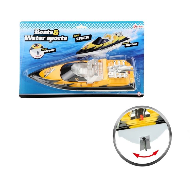Jucarii, Copii si Bebe/Jucarii si jocuri/Vehicule si jucarii cu telecomanda/Barci cu telecomanda - Barcuta cu motor, 34 cm, 7Toys - Infinity.ro