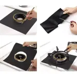 Electronice si Electrocasnice - Aragazuri, cuptoare si hote - Accesorii aragazuri, cuptoare si hote - Accesorii aragazuri - Set de 4 Protectii pentru Arzatoare, Negru, Diametru Reglabil 4.5 - 11.5 cm, 27x27 cm - Infinity.ro