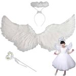 Jucarii, Copii si Bebe - Jucarii si jocuri - Jucarii de rol - Masti si costume copii - Costum de Inger pentru Copii cu Aripi Albe - Infinity.ro