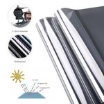 Casa si Gradina - Constructii - Usi interior, exterior si garaj - Accesorii usi - Folie pentru Geam cu Efect de Oglinda si Protectie UV Autoadeziva 200 x 50 cm, Argintiu - Infinity.ro