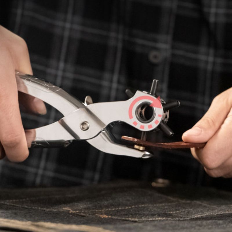 Casa si Gradina - Textile si covoare - Metraje si textile - Cleste pentru Perforat Curele Nituit sau Capsat cu Capat Pivotant pe 6 Dimensiuni 23 cm - Infinity.ro