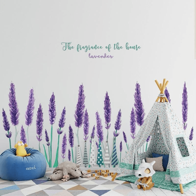 Casa si Gradina - Decoratiuni - Stickere decorative - Sticker Decorativ cu Flori de Lavanda  Autocolant Glixicom 71 x 50 cm - Infinity.ro