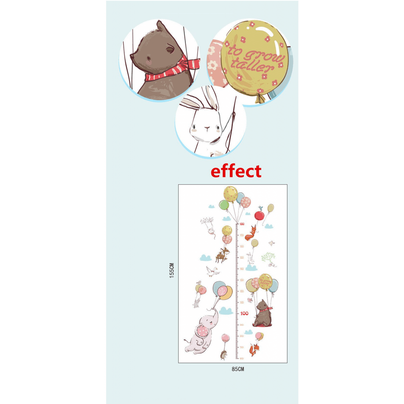 Casa si Gradina - Decoratiuni - Stickere decorative - Metru Inaltime Copii de tip Autocolant 60 - 180 cm Baloane si Animale - Infinity.ro