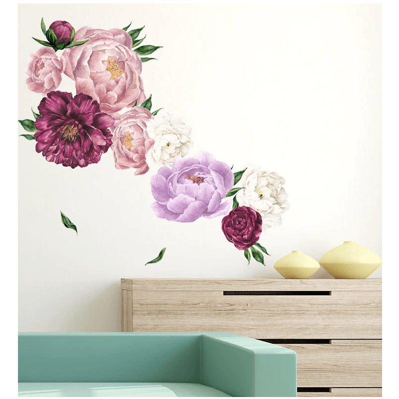 Casa si Gradina - Decoratiuni - Stickere decorative - Sticker Decorativ Flori de Bujori 68 x 61,5 cm G Glixicom® - Infinity.ro