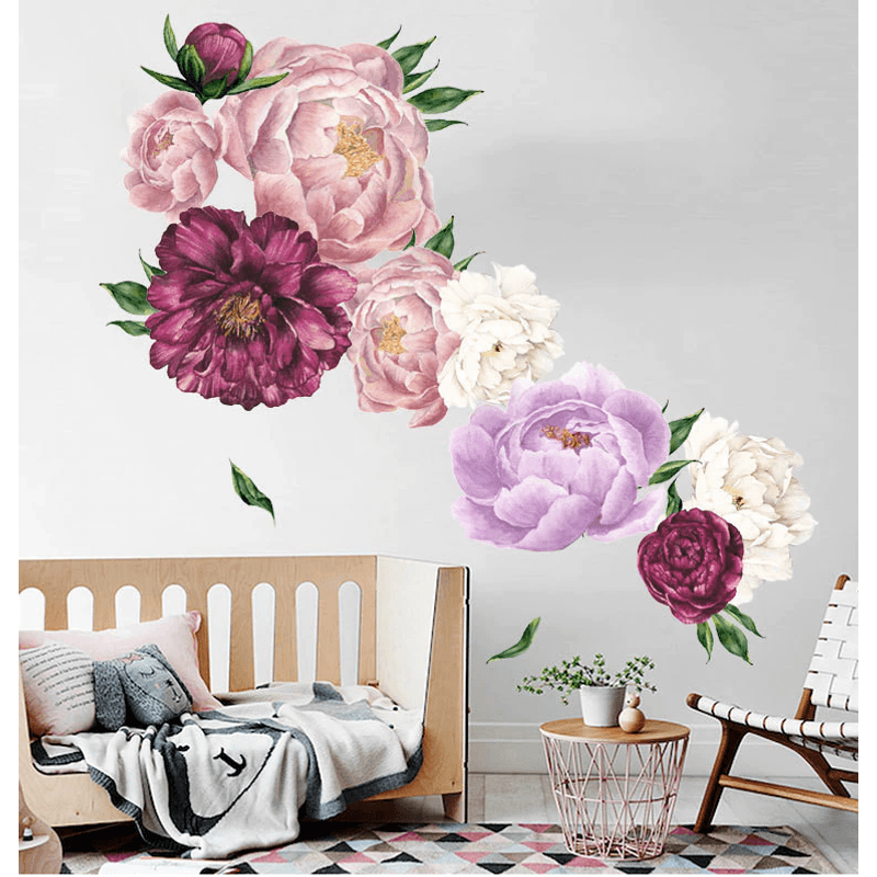 Casa si Gradina - Decoratiuni - Stickere decorative - Sticker Decorativ Flori de Bujori 68 x 61,5 cm G Glixicom® - Infinity.ro