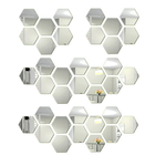 Casa si Gradina - Decoratiuni - Oglinzi - Set 32 Bucati Oglinda Hexagonala Acrilica 12,5 x11x 6,5 cm Diametru 15 cm G Glixicom® - Infinity.ro