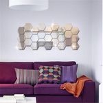 Casa si Gradina - Decoratiuni - Oglinzi - Set 32 Bucati Oglinda Hexagonala Acrilica 12,5 x11x 6,5 cm Diametru 15 cm G Glixicom® - Infinity.ro