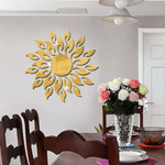 Casa si Gradina - Decoratiuni - Oglinzi - Set 27 Oglinzi Acrilice din PVC Soare cu 26 Raze Auriu Diametru 50 cm G Glixicom® - Infinity.ro