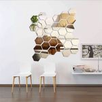 Casa si Gradina - Decoratiuni - Oglinzi - Set 32 Bucati Oglinda Hexagonala Acrilica 12,5 x11x 6,5 cm Diametru 15 cm G Glixicom® - Infinity.ro