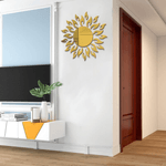Casa si Gradina - Decoratiuni - Oglinzi - Set 27 Oglinzi Acrilice din PVC Soare cu 26 Raze Auriu Diametru 50 cm G Glixicom® - Infinity.ro