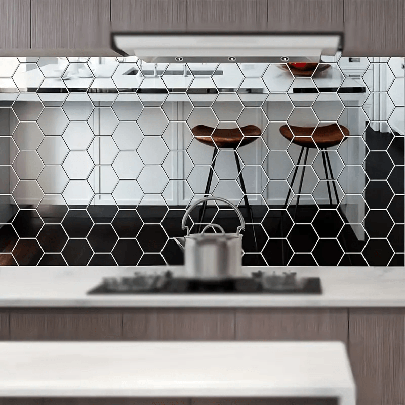 Casa si Gradina - Decoratiuni - Oglinzi - Set 32 Bucati Oglinda Hexagonala Acrilica 12,5 x11x 6,5 cm Diametru 15 cm G Glixicom® - Infinity.ro