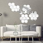 Casa si Gradina - Decoratiuni - Oglinzi - Set 12 Bucati Oglinda Hexagonala Acrilica 12,5 x11x 6,5 cm Diametru 15 cm G Glixicom® - Infinity.ro