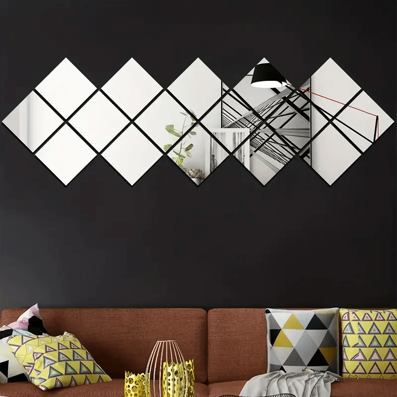 Casa si Gradina - Decoratiuni - Oglinzi - Set 32 Bucati Oglinda Acrilica Patrat 15 x 15 cm - Infinity.ro