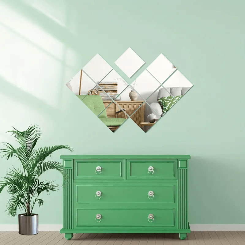 Casa si Gradina - Decoratiuni - Oglinzi - Set 32 Bucati Oglinda Acrilica Patrat 15 x 15 cm - Infinity.ro