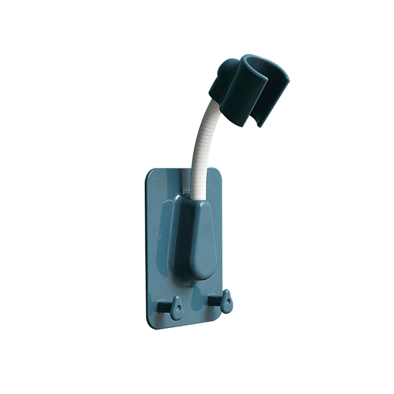 Casa si Gradina - Sanitare - Suporturi si accesorii baie - Suporturi baie - Suport Reglabil pentru Capat Dus cu 2 Agatatori Burete aplicabil cu Banda Dublu Adeziva Inclusa Albastru G Glixicom® - Infinity.ro