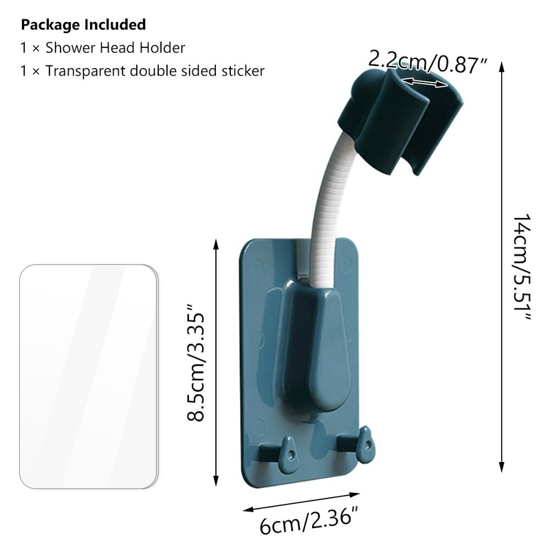 Casa si Gradina - Sanitare - Suporturi si accesorii baie - Suporturi baie - Suport Reglabil pentru Capat Dus cu 2 Agatatori Burete aplicabil cu Banda Dublu Adeziva Inclusa Albastru G Glixicom® - Infinity.ro