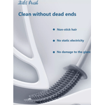 Casa si Gradina - Sanitare - Suporturi si accesorii baie - Accesorii baie - Perie WC din Silicon cu Suport Adeziv 38 cm Alb - Gri G Glixicom® - Infinity.ro