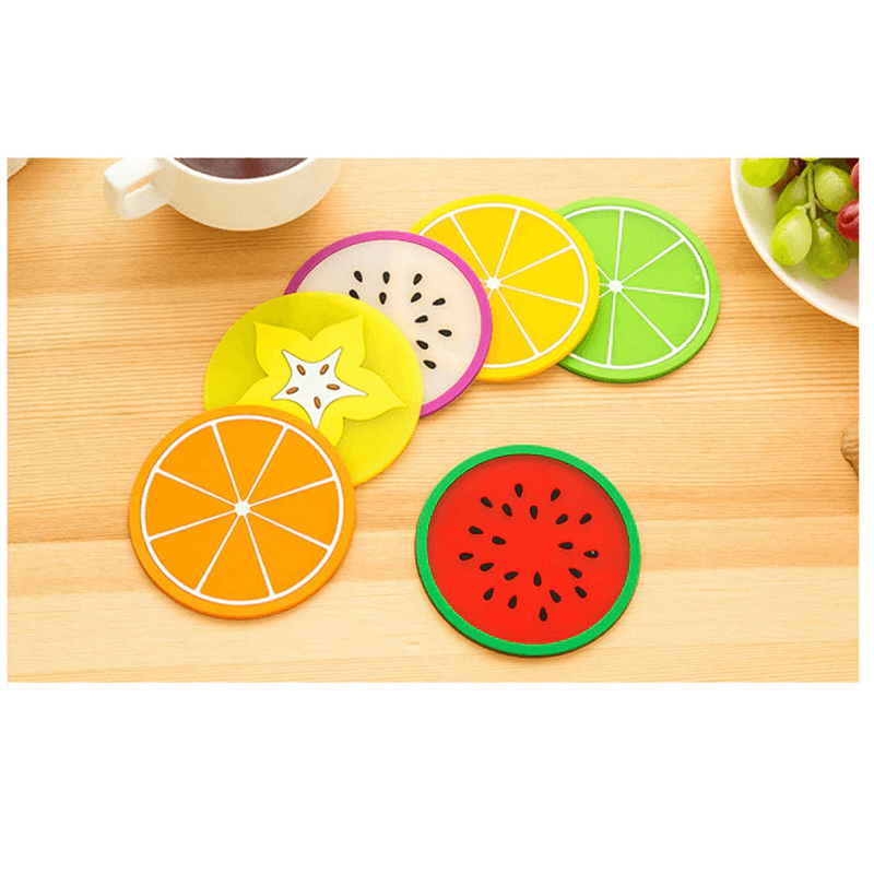 Casa si Gradina - Bucatarie si vesela - Accesorii bar - Suporturi bauturi - Set 8 Suporturi din Silicon Multicolor pentru Pahar Cana Sticla 9 x 9 cm - Infinity.ro