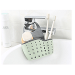 Casa si Gradina - Bucatarie si vesela - Organizare si depozitare bucatarie - Suporturi tacamuri si vase - Suport Organizator din Silicon pentru Burete Bucatarie si Alte Accesorii Baie Verde - Gri G Glixicom® - Infinity.ro