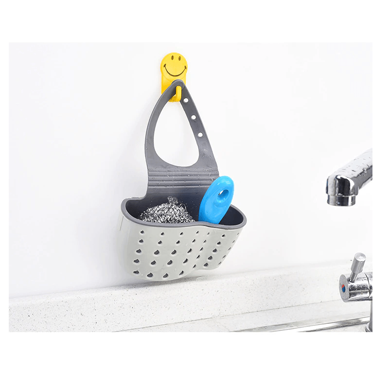 Casa si Gradina - Bucatarie si vesela - Organizare si depozitare bucatarie - Suporturi tacamuri si vase - Suport Organizator din Silicon pentru Burete Bucatarie si Alte Accesorii Baie Verde - Gri G Glixicom® - Infinity.ro