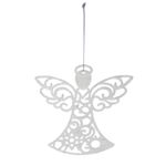 Casa si Gradina - Decoratiuni - Decoratiuni de sezon - Set de 3 Decoratiuni Ingerasi, Culoare Alb, Material Plastic, 10x9.5cm, 0.03 kg, Cordeluta Argintie Inclusa - Infinity.ro