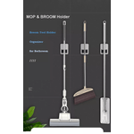 Casa si Gradina - Mobilier - Organizare si depozitare - Cuiere - Set 2 Suporturi Adezive pentru Matura Mop sau Unelte cu Sustinere pana la 3 kg Negru - Infinity.ro