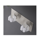 Casa si Gradina - Mobilier - Organizare si depozitare - Cuiere - Set 2 Suporturi pentru Matura Mop sau Unelte Autoadezive cu Sustinere pana la 3 kg Alb - Infinity.ro