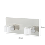 Casa si Gradina - Mobilier - Organizare si depozitare - Cuiere - Set 2 Suporturi pentru Matura Mop sau Unelte Autoadezive cu Sustinere pana la 3 kg Alb - Infinity.ro