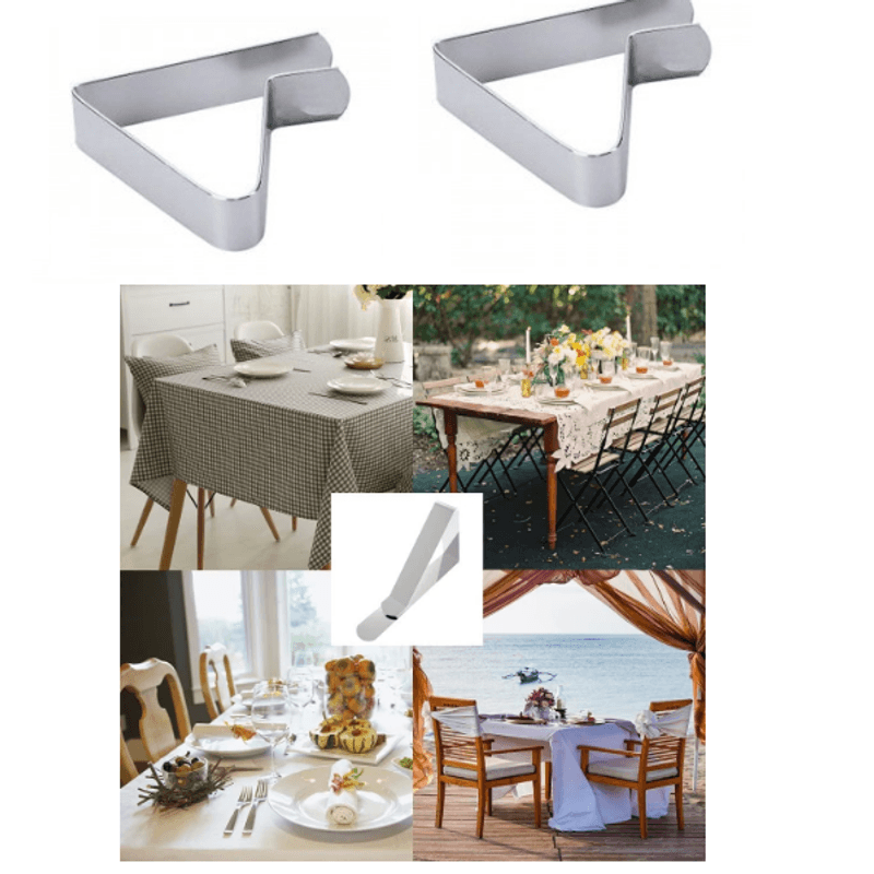 Casa si Gradina - Textile si covoare - Textile bucatarie - Fete de masa - Set 4 Bucati Clema Fixare Fata de Masa din Otel 8 cm x 5 cm G Glixicom® - Infinity.ro