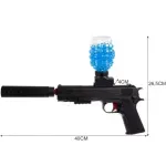 Jucarii, Copii si Bebe - Jucarii si jocuri - Jucarii de rol - Arme de jucarie - Pistol Blaster Automat cu Bile de Gel si Sageti Spumoase, 6000 Bile Incluse, Incarcator 600 BBs, Negru, 40x26.5x4 cm - Infinity.ro