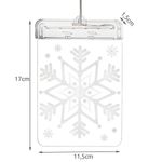 Casa si Gradina - Decoratiuni - Decoratiuni de sezon - Decoratiune LED Vitraliu, Fulg de Nea, Alb, Autocolant cu Ventuza, 6 Lumini LED, Alimentare cu Baterii AAA - Infinity.ro