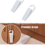 Casa si Gradina - Constructii - Usi interior, exterior si garaj - Accesorii usi - Set 2 Bucati Opritor Usa Alb din PVC cu Agatatoare 13 x 3 cm G Glixicom® - Infinity.ro