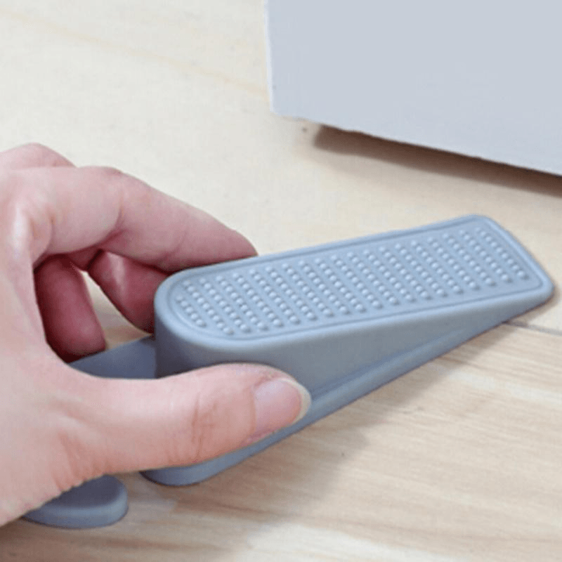 Casa si Gradina - Constructii - Usi interior, exterior si garaj - Accesorii usi - Set 2 Bucati Opritor Usa Gri din PVC cu Agatatoare 13 x 3 cm G Glixicom® - Infinity.ro