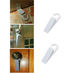 Casa si Gradina - Constructii - Usi interior, exterior si garaj - Accesorii usi - Set 2 Bucati Opritor Usa Alb din PVC cu Agatatoare 13 x 3 cm G Glixicom® - Infinity.ro